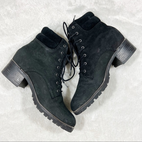 Botkier Alexa Black Suede Hiker Boots Size 7 - Picture 3 of 13